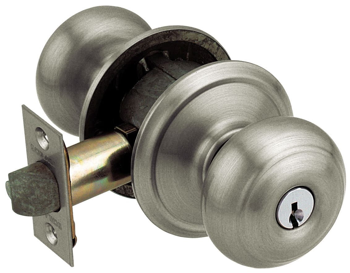Schlage F51A GEO 620 Knob Keyed Entry Lock, Antique Pewter