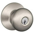thumbnail image 1 of Schlage F51A PLY 619 Plymouth Knob Keyed Entry Lock, Satin Nickel, 1 of 6