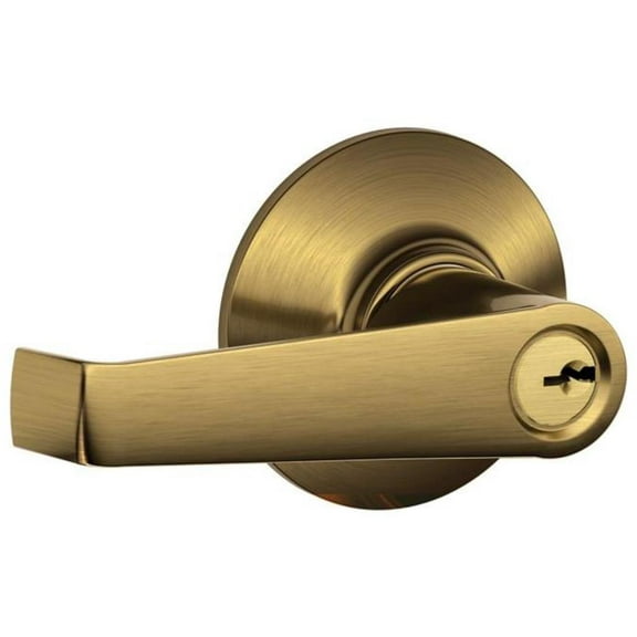 Schlage F51AELA609 Antique Brass Elan Keyed Entry F51A Panic Proof Door Lever
