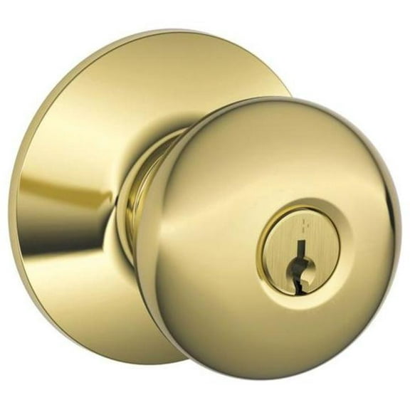 Schlage F51APLY505 Lifetime Polished Brass Plymouth Keyed Entry F51A Panic Proof Door Knob