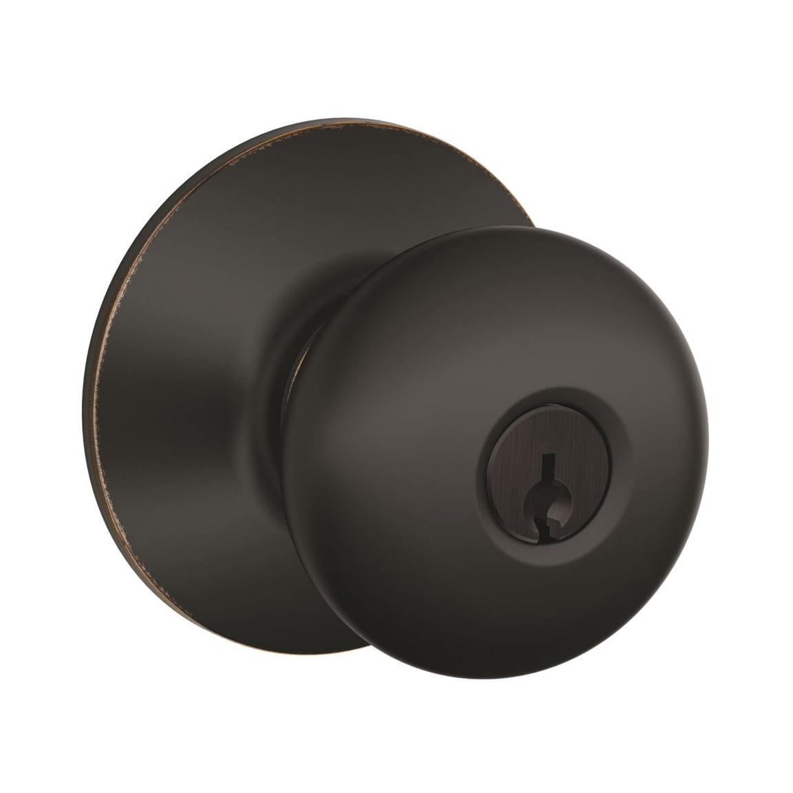 Schlage Keyed Entry Knob - Plymouth - Matte Black 156823