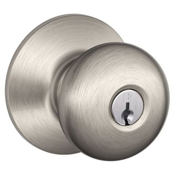 Schlage F51PLY619K4 Entry Lockset, Satin Nickel