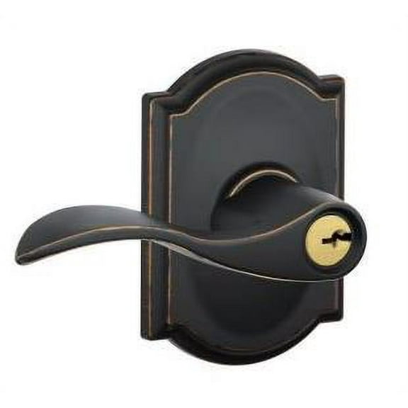 Schlage F51VACC716CAM Accent Entry Lever Lockset, Aged Bronze