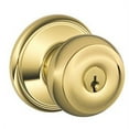 thumbnail image 1 of Schlage F51VGEO505 PB Georgian Entry KNOB, Bright Brass, 1 of 2