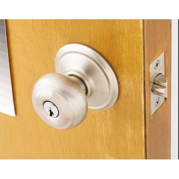 Schlage F51VGEO619 Satin Nickel Georgian Keyed Entry Knob Residential Use, Standard Application