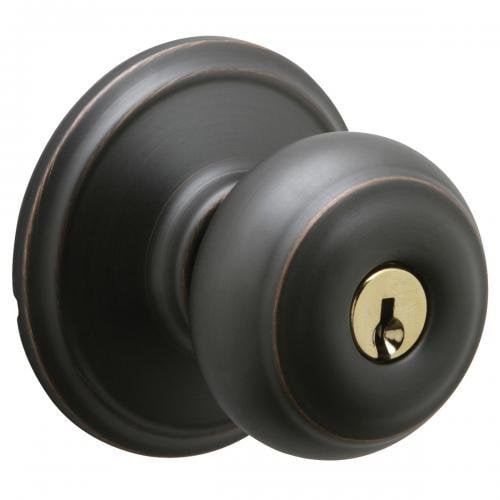 Schlage Georgian Aged Bronze Steel Entry Lockset ANSI Grade 2 1-3/4 in.