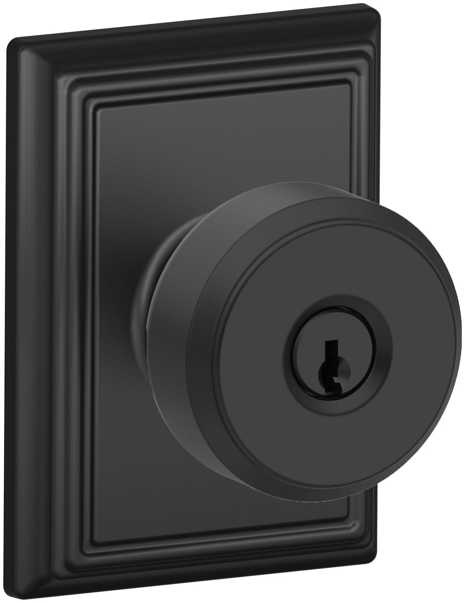 Schlage F51ABWE622ADD Bowery Keyed Entry Door Knob Set - Black