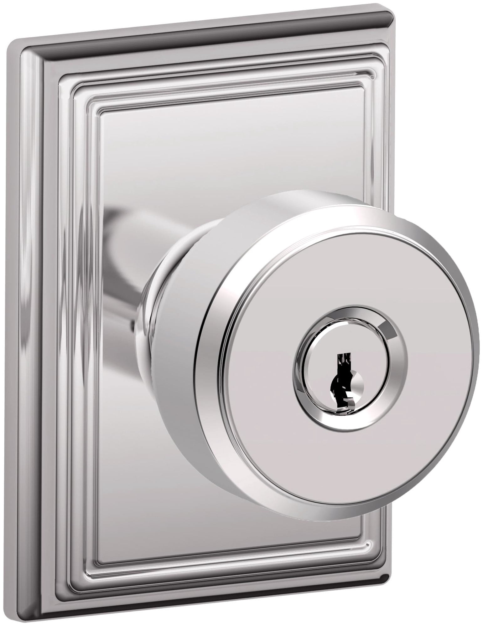 Schlage F51a-Bwe-Add Bowery Keyed Entry Door Knob Set - Chrome