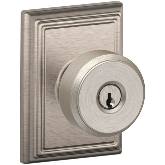 Schlage F51a-Bwe-Add Bowery Keyed Entry Door Knob Set - Nickel