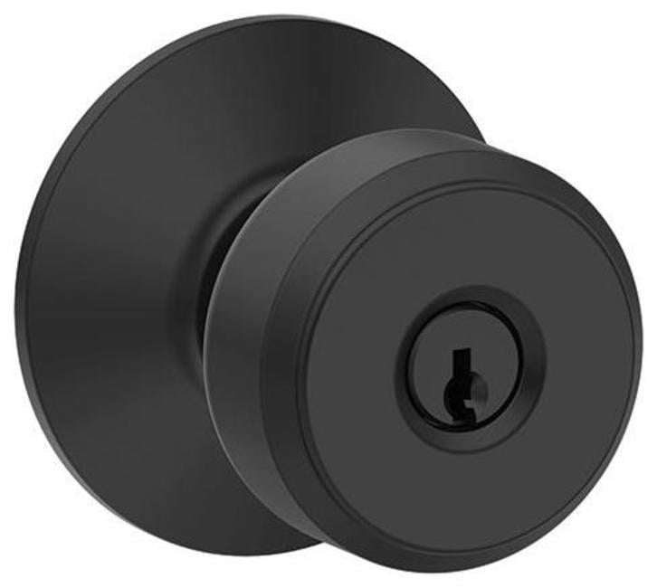 Schlage Lock 043156462940 Bowery Entrance Lock Knob, Matte Black — Residential Use, Standard Application