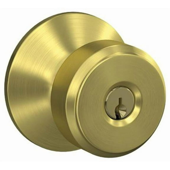 Schlage F51a-Bwe Bowery Keyed Entry Door Knob Set - Brass
