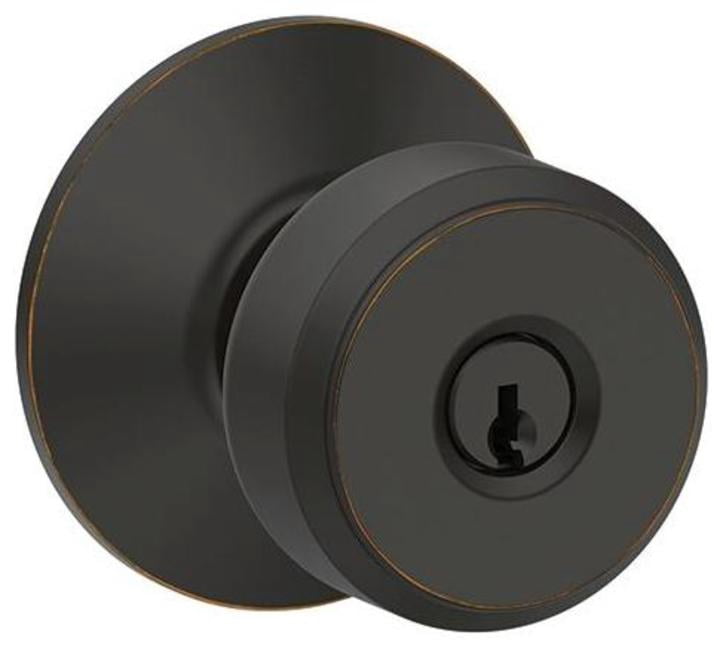 Schlage F51ABWE716 Bowery Keyed Entry Door Knob Set - Bronze