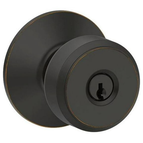 Schlage F51a-Bwe Bowery Keyed Entry Door Knob Set - Bronze