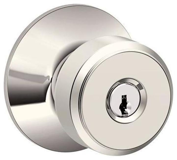 Schlage F51ABWE618 Bowery Keyed Entry Door Knob Set - Nickel