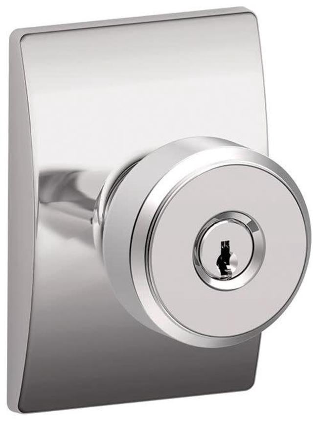 Schlage F51ABWE625CEN Bowery Single Cylinder Keyed Entry Door Knob Set - Chrome