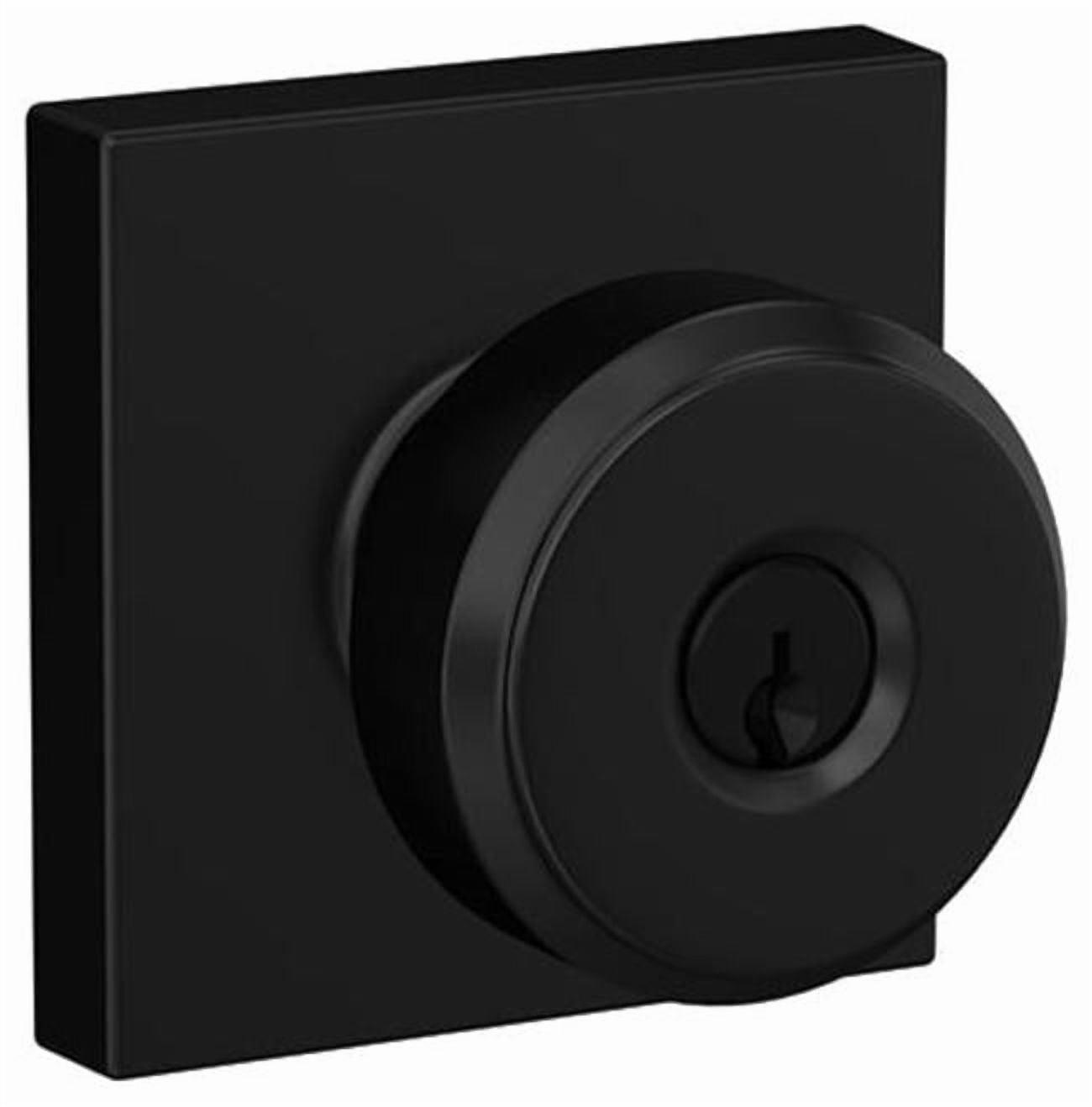 SCHLAGE F51A BWE 622 COL Bowery Knob with Collins Trim Keyed Entry Lock Matte Black