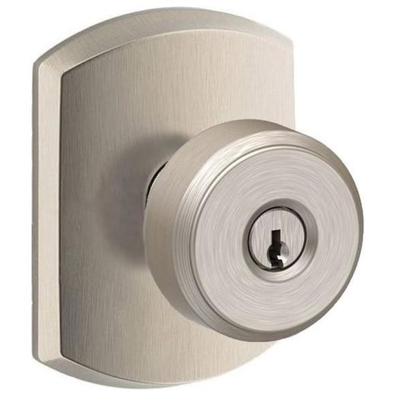 Schlage F51ABWE619GRW Bowery Entry knob Satin Nickel
