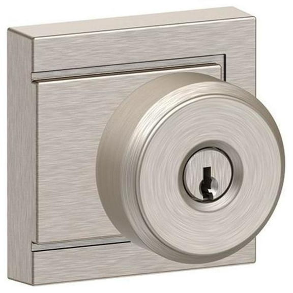 Schlage F51a-Bwe-Uld Bowery Keyed Entry Single Cylinder Door Knob Set - Nickel