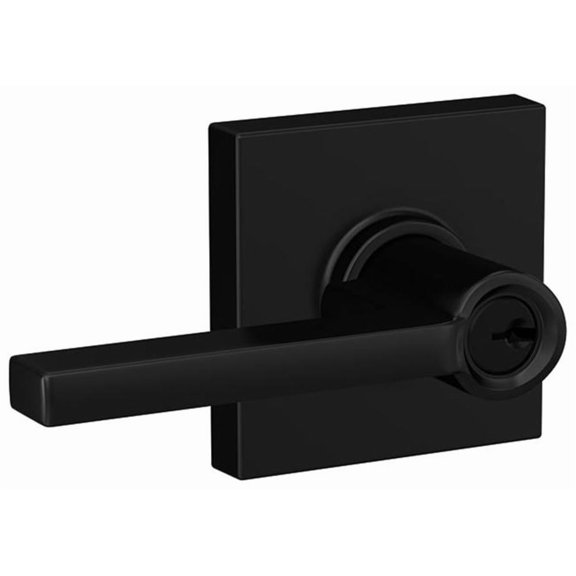 Schlage F51ALAT622COL Latitude Single Cylinder Keyed Entry Door Lever Set - Black