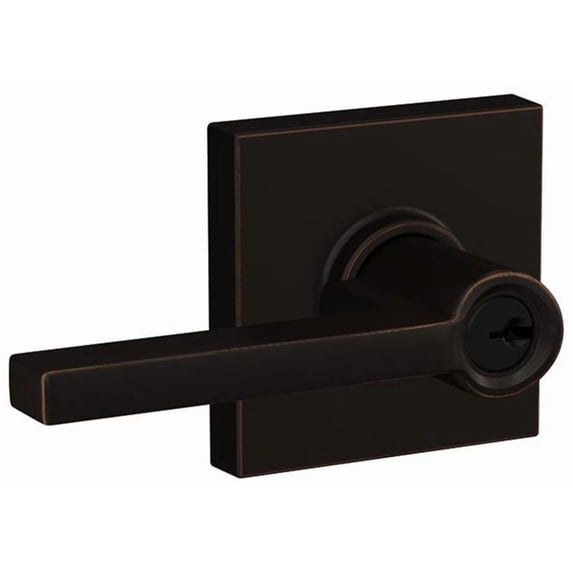 Schlage F51ALAT716COL Latitude Single Cylinder Keyed Entry Door Lever Set - Bronze