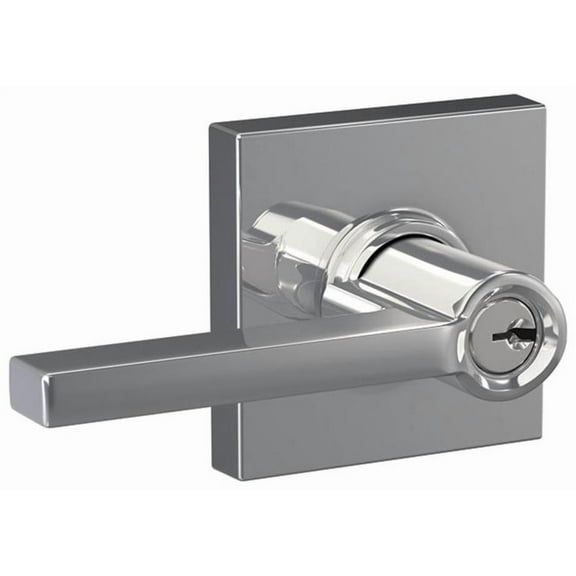 Schlage F51a-Lat-Col Latitude Single Cylinder Keyed Entry Door Lever Set - Chrome