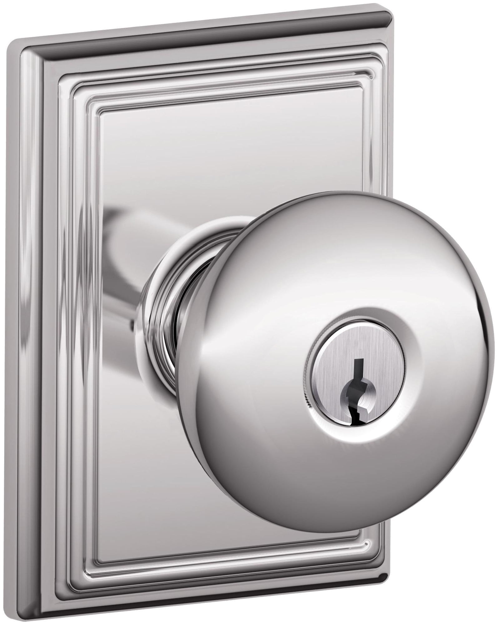 Schlage F51APLY625ADD Plymouth Keyed Entry Single Cylinder Door Knob Set - Chrome