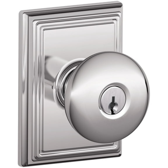 Schlage F51a-Ply-Add Plymouth Keyed Entry Single Cylinder Door Knob Set - Chrome