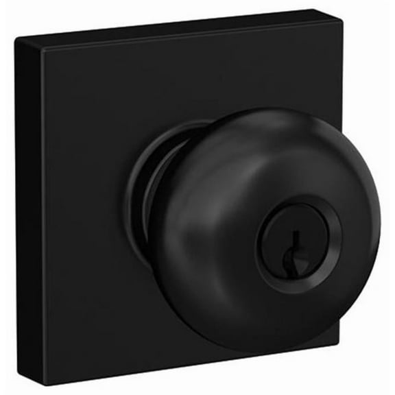 Schlage F51a-Ply-Col Plymouth Single Cylinder Keyed Entry Door Knob Set - Black