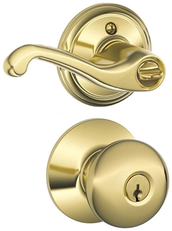 Schlage F51APLY605FLARH Plymouth Right Handed Single Cylinder Keyed Entry Door Knob