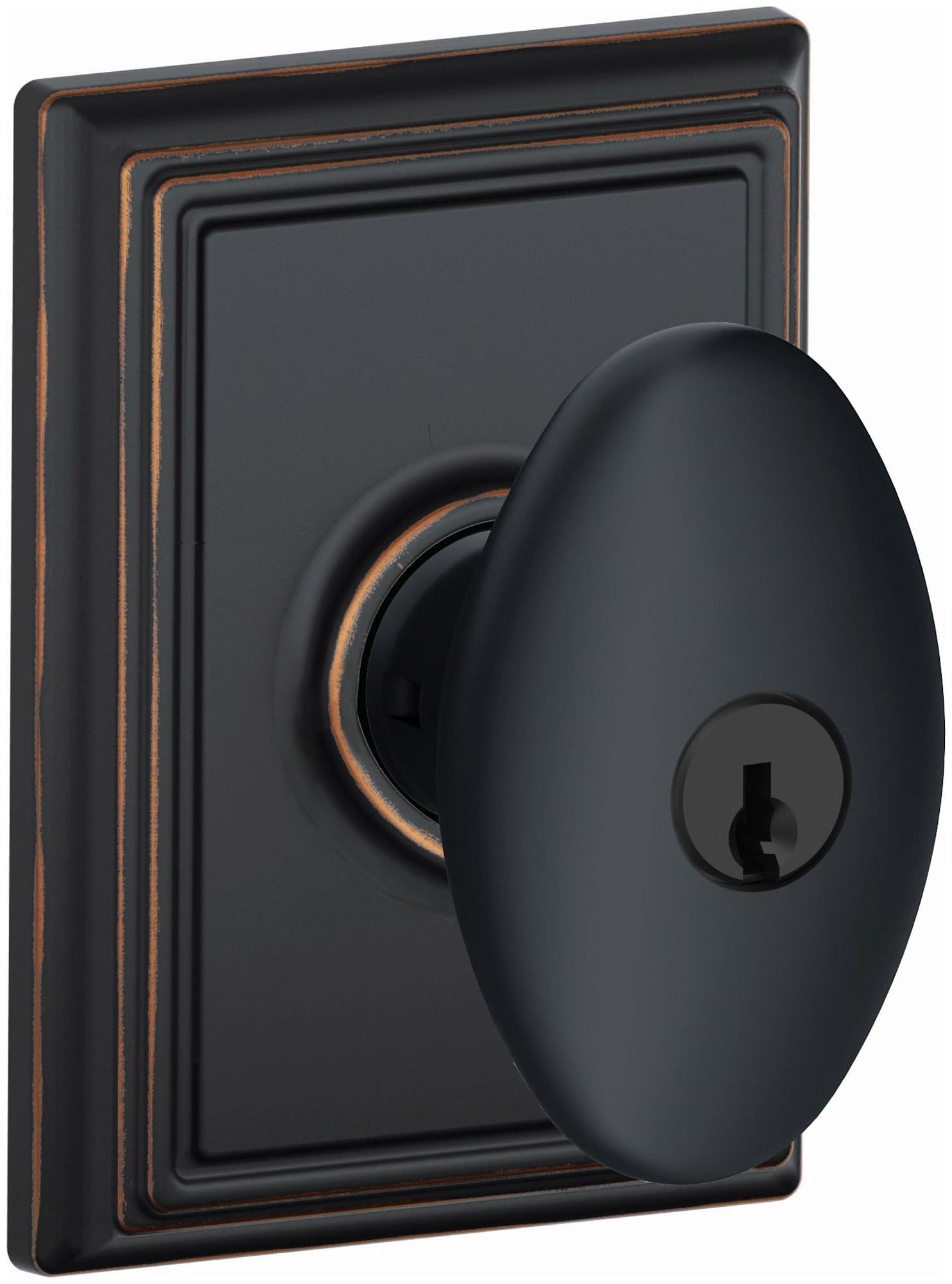 Schlage F51ASIE716ADD Siena Keyed Entry Single Cylinder Door Knob Set - Bronze