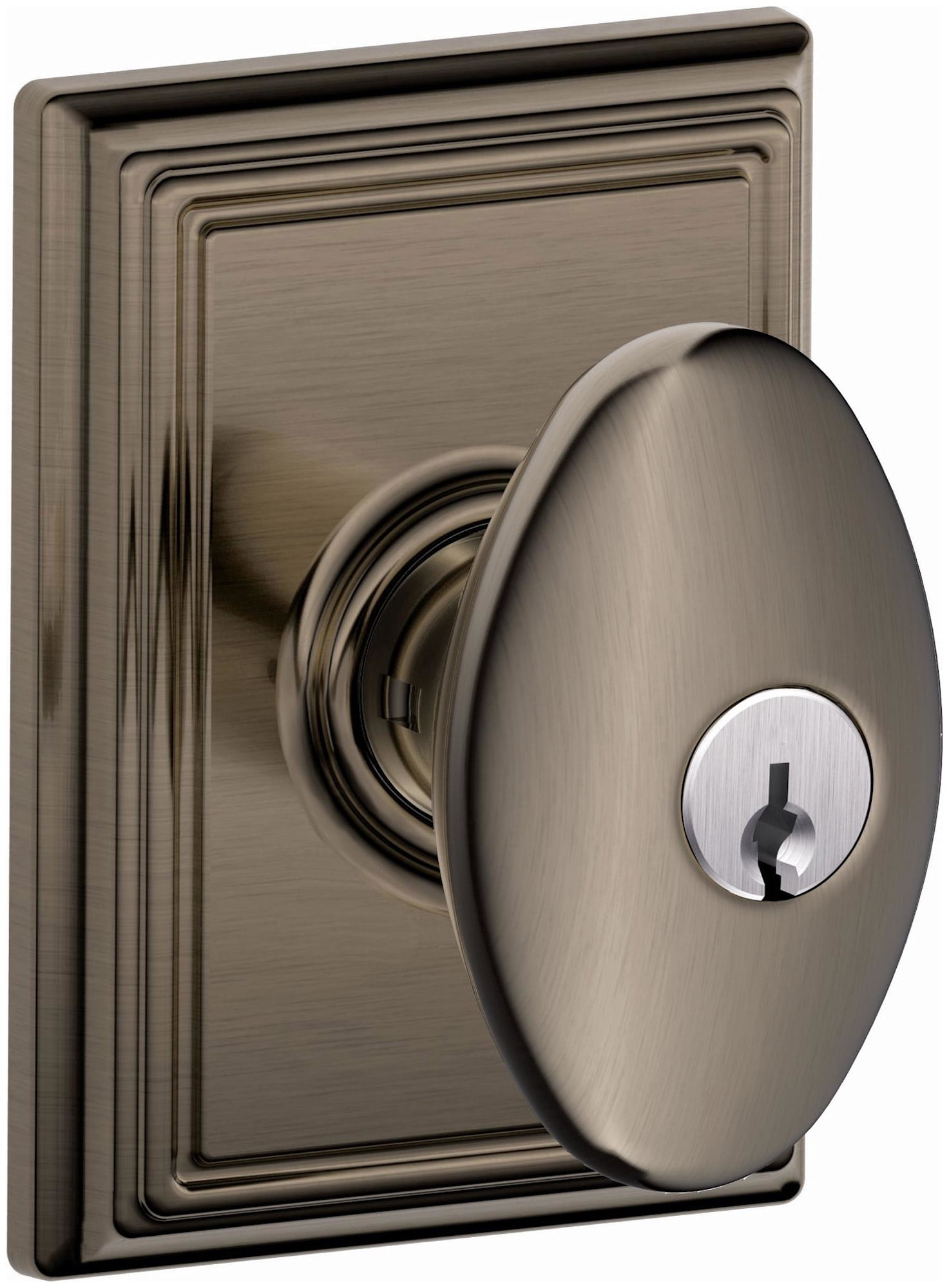Schlage F51ASIE620ADD Siena Keyed Entry Single Cylinder Door Knob Set - Grey