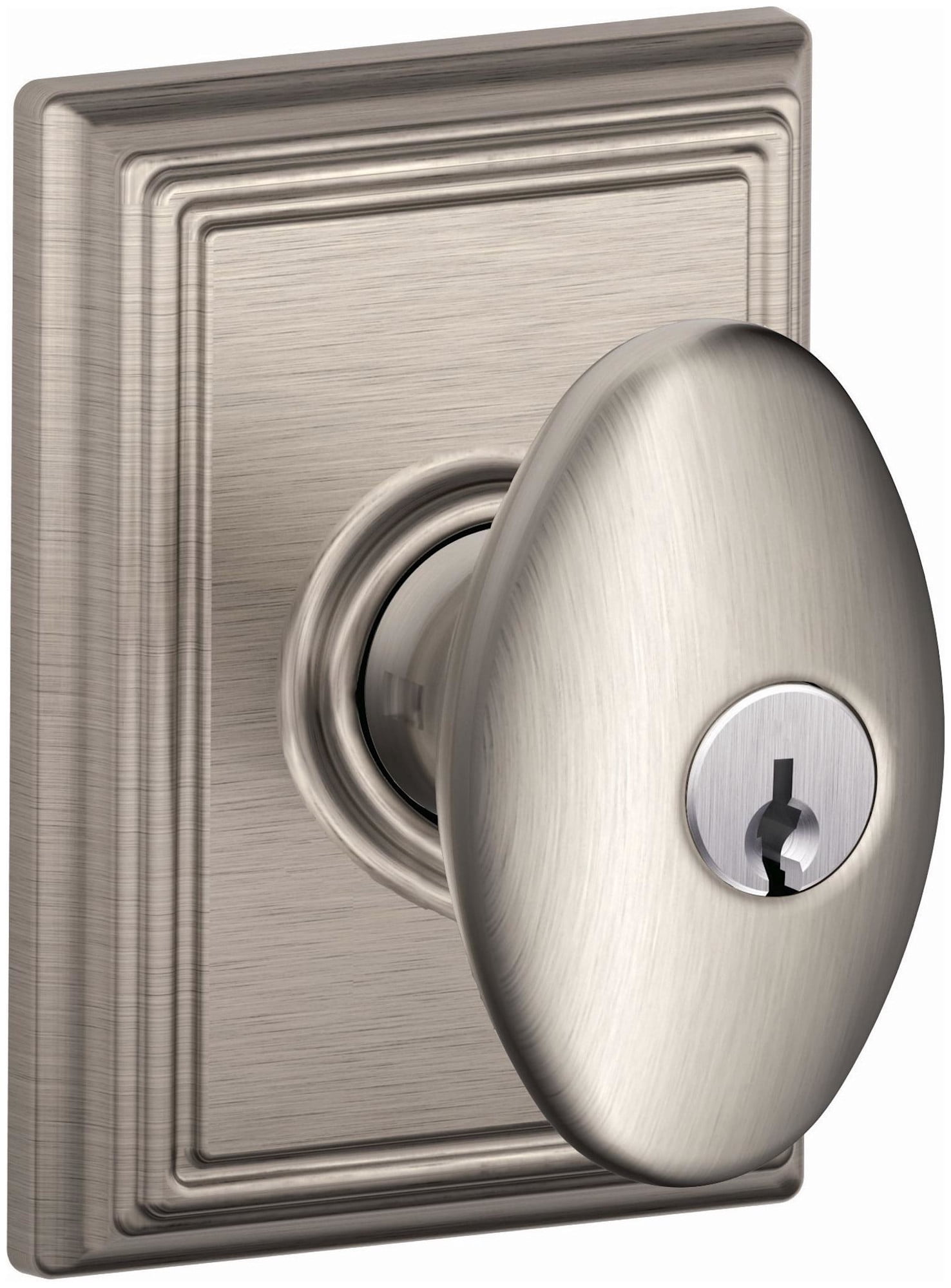Schlage F51ASIE619ADD Siena Keyed Entry Single Cylinder Door Knob Set - Nickel