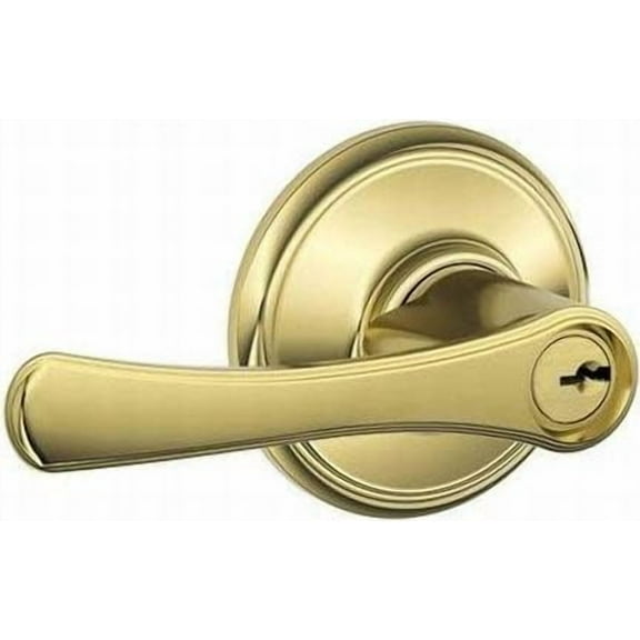 Schlage F51a-Vla Avila Single Cylinder Keyed Entry Door Lever Set - Brass