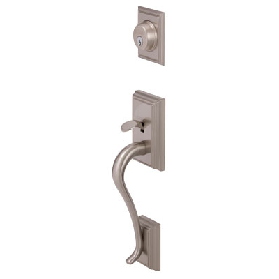 Addison Handke Schlage F58 ADD 619 Addison Exterior Handleset with Deadbolt, Satin ...