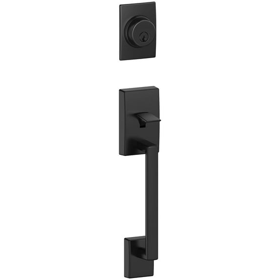 Schlage F58 CEN 622 Century Single Cylinder Exterior Entrance Handleset Lock, Matte Black (Exterior Half Only)
