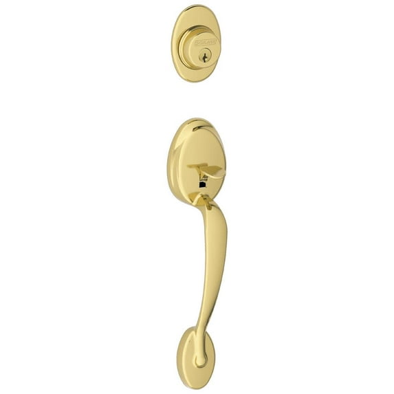 Schlage F58 PLY 505 Plymouth Exterior Handleset with Deadbolt, Bright Brass (Exterior Half Only)
