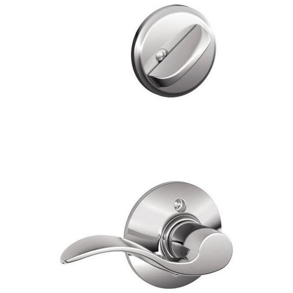 Schlage F59 ACC 625 RH Accent Interior Right-Handed Lever with Deadbolt, Bright Chrome (Interior Half Only)