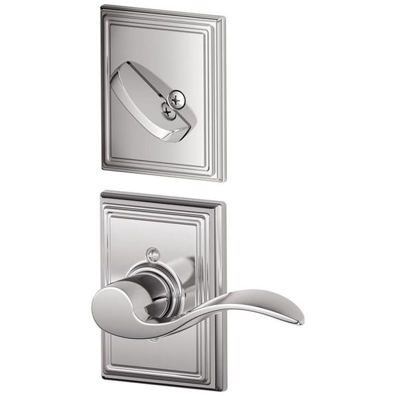 Schlage F59-ACC-ADD-LH Accent Left Handed Interior Pack Lever Set with Single Cy, Bright Chrome