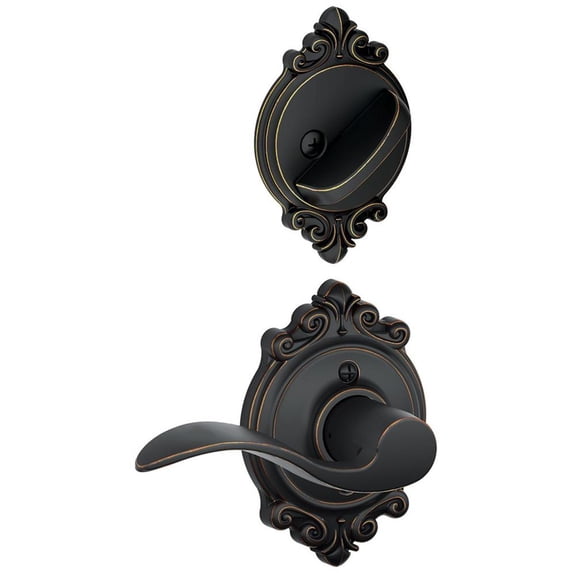 Schlage F59ACC716BRKRH Accent Right Handed Single Cylinder Interior Pack - Bronze