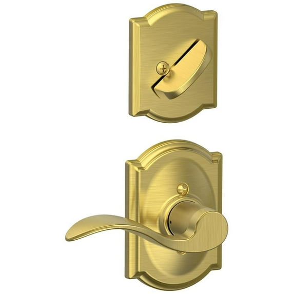 Schlage F59-Acc-Cam-Rh Accent Right Handed Single Cylinder Interior Pack - Brass