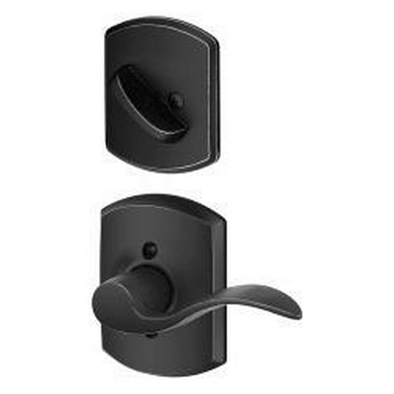 Schlage F59-Acc-Grw-Lh Accent Left Handed Single Cylinder Interior Pack - Black