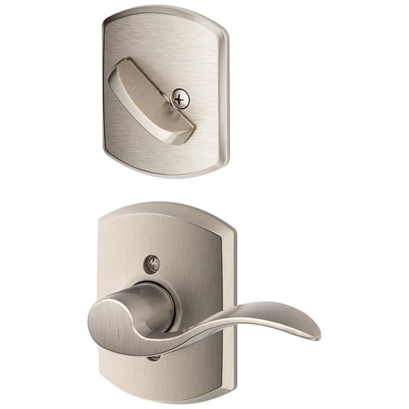 SCHLAGE F59ACC619GRWLH LH Accent Lever Greenwich Rose Interior