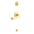 thumbnail image 1 of Schlage F59 ELA 605 Elan Interior Lever with Deadbolt, Bright Brass (Interior Half Only), 1 of 4