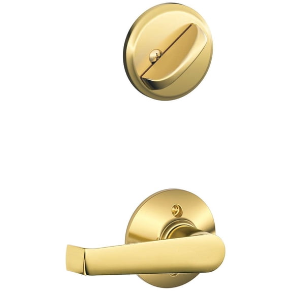 Schlage F59 ELA 605 Elan Interior Lever with Deadbolt, Bright Brass (Interior Half Only)