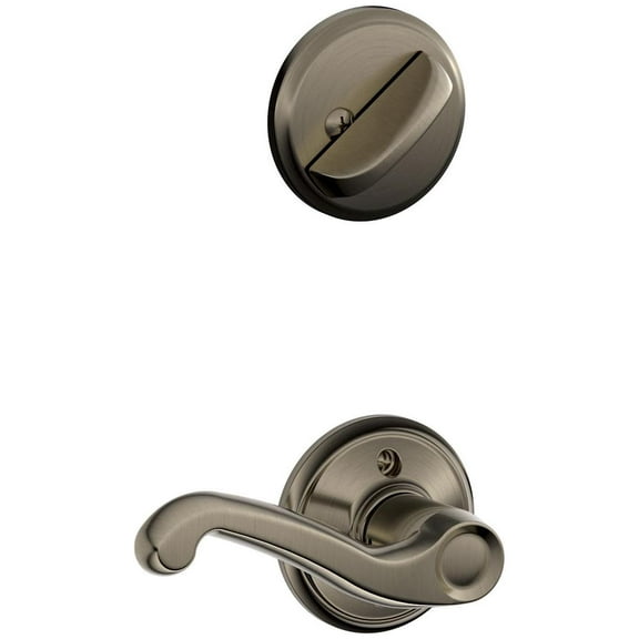 Schlage F59 FLA 620 RH Flair Interior Right-Handed Lever with Deadbolt, Antique Pewter (Interior Half Only)