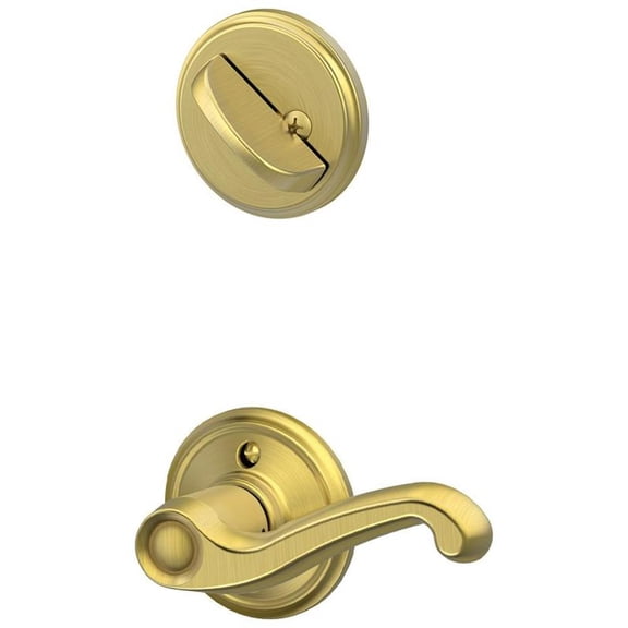 Schlage F59-FLA-LH Flair Left Hand Single Cylinder Interior Pack from the F-Seri, Satin Brass