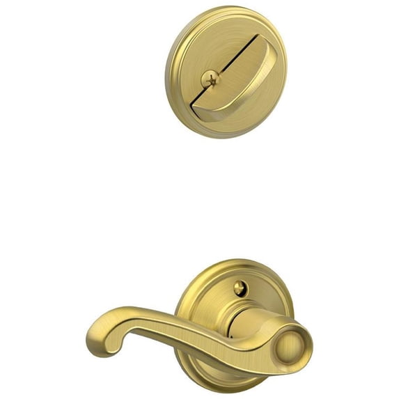 Schlage F59-FLA-RH Flair Right Hand Single Cylinder Interior Pack from the F-Ser, Satin Brass