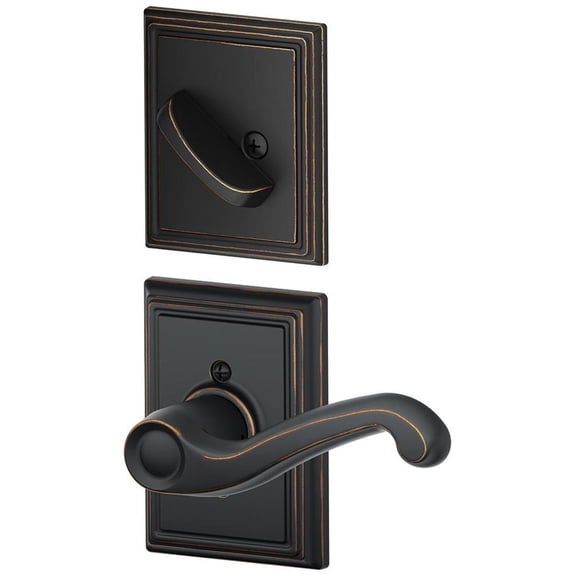 Schlage F59FLA716ADDLH Flair Left Handed Single Cylinder Interior Pack - Bronze