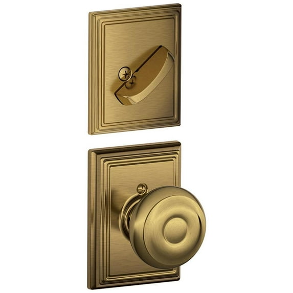 Schlage F59-Geo-Add Georgian Single Cylinder Interior Pack - Brass