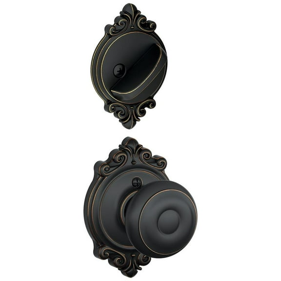 Schlage F59-Geo-Brk Georgian Single Cylinder Interior Pack - Bronze